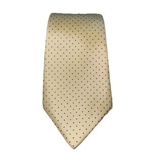 Kenneth Steven’s Men’s Neck Tie Yellow With Blue Dots 100% Silk Made In USA